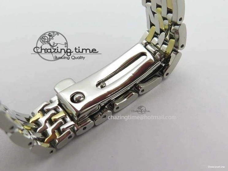 0503 OnTrend De Ville 27mm SS YG Ladies MK 1:1 Best Edition White MOP Dial Diamond Markers On SS Bracelet Ronda Quartz 8187